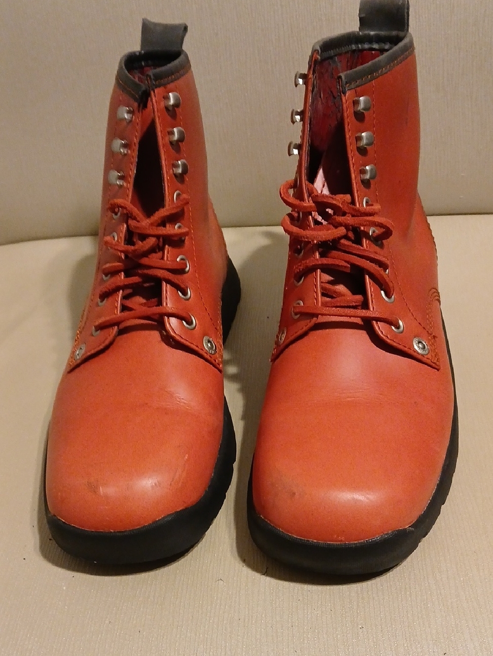 Women's Red Lace-Up Ankle Boots